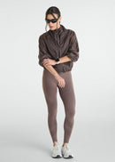 Jaqueta Feminina Cropped Recortada - Marrom