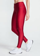 Calça Legging Feminina Básica Brilho - VERMELHO