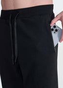 Calça Masculina Moletom Zíper - PRETO