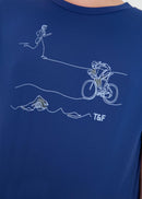 Camiseta Infantil Masculina  Manga Curta Thermodry Triathlon - AZUL