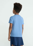 Camiseta Infantil Masculina  Manga Curta  Peixes - AZUL