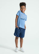 Camiseta Infantil Masculina  Manga Curta  Peixes - AZUL