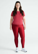 Calça Legging Feminina Básica Brilho - VERMELHO